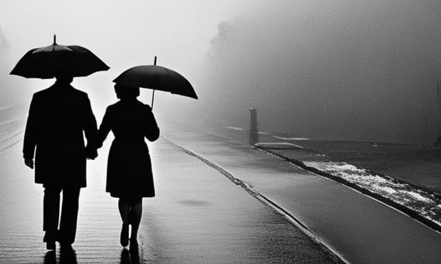 Couple in the rain