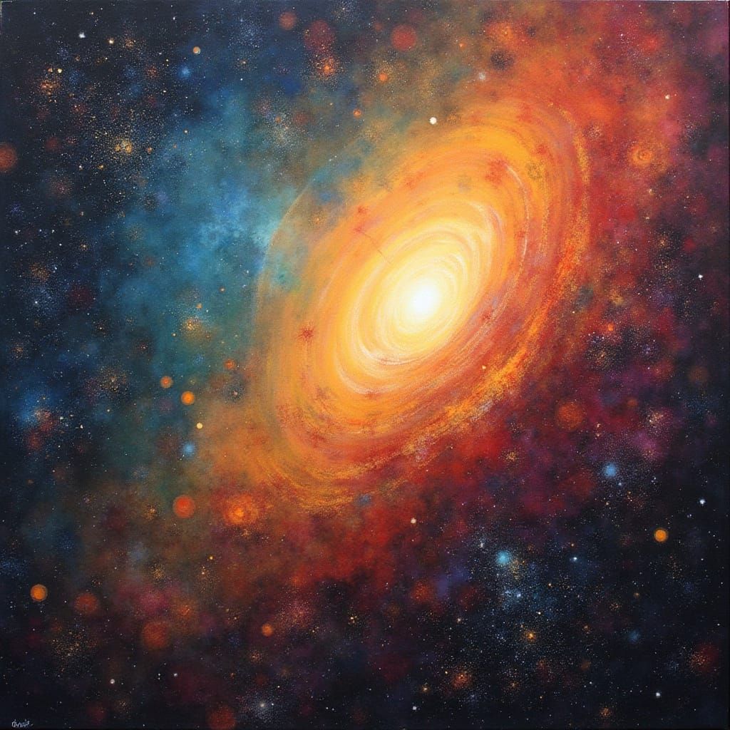 Big Bang Explosion in Abstract Expressionist Style