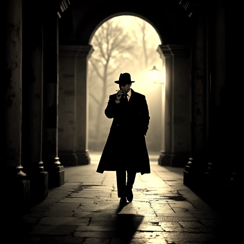 Gumshoe in the Shadows: A Moody 1930s Noir Portrait