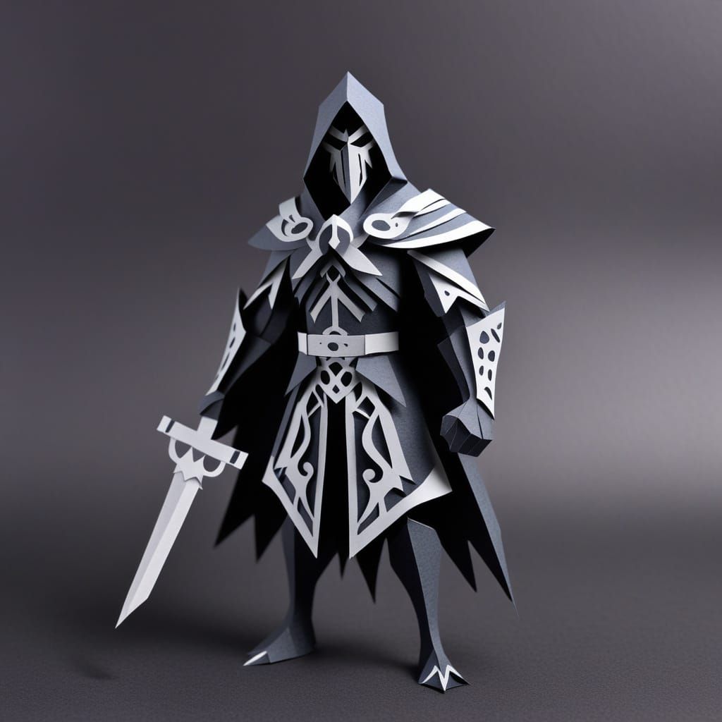 Grimdark Scenes in Paper Craft Style