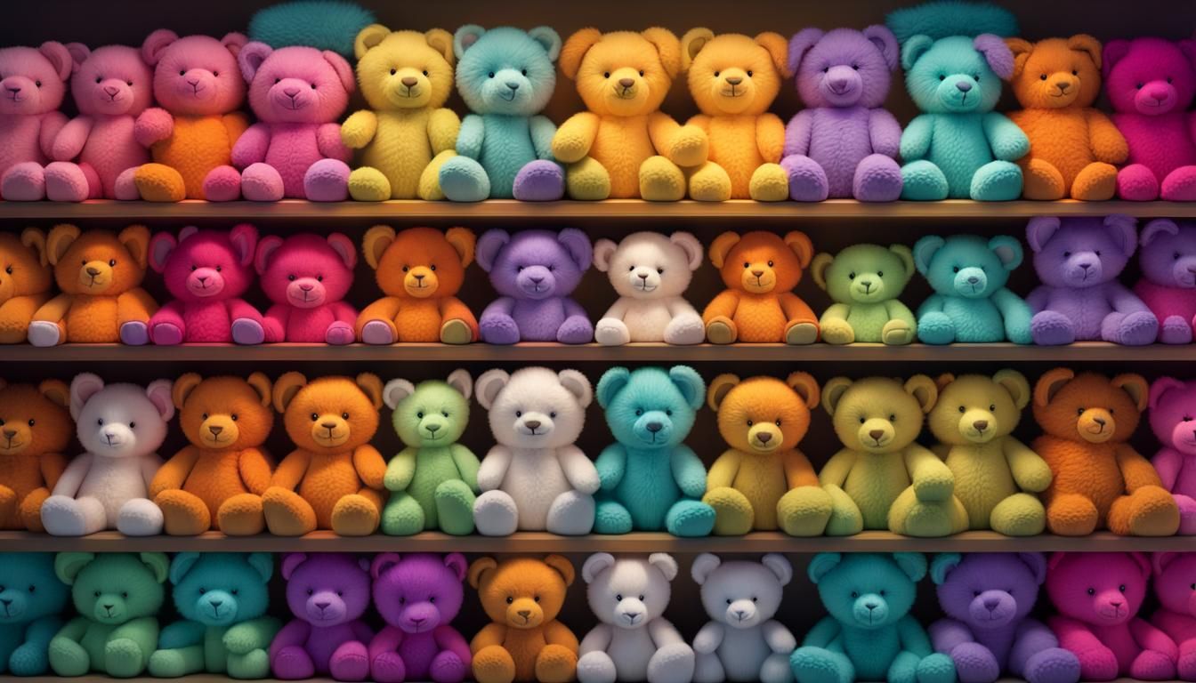 Shelf of Stuffed Animals: Detailed Concept Art