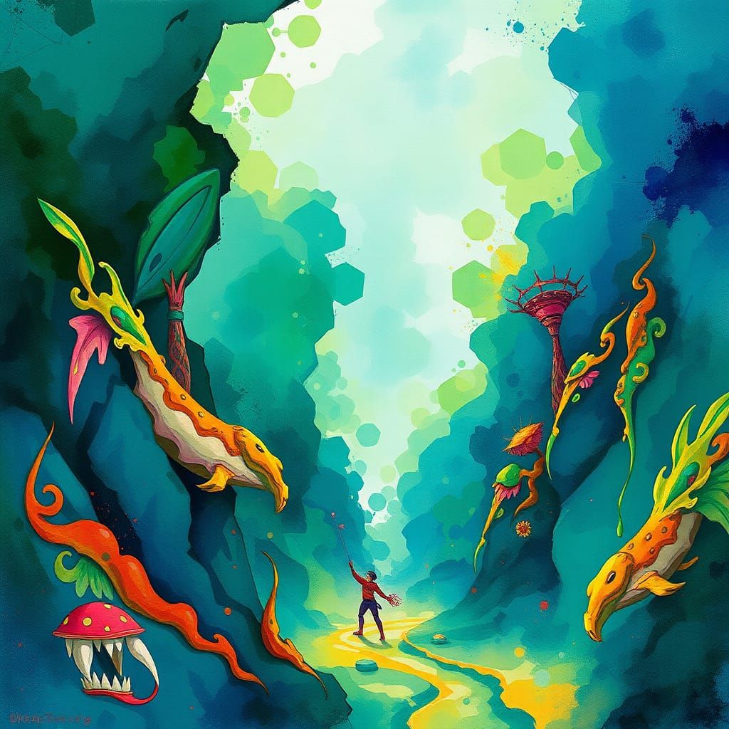 Ethereal Forest Odyssey in Watercolor