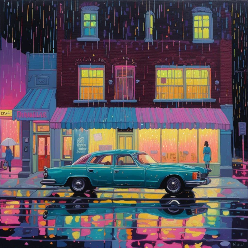 Neon Rain: Car at Trauma Therapy Office