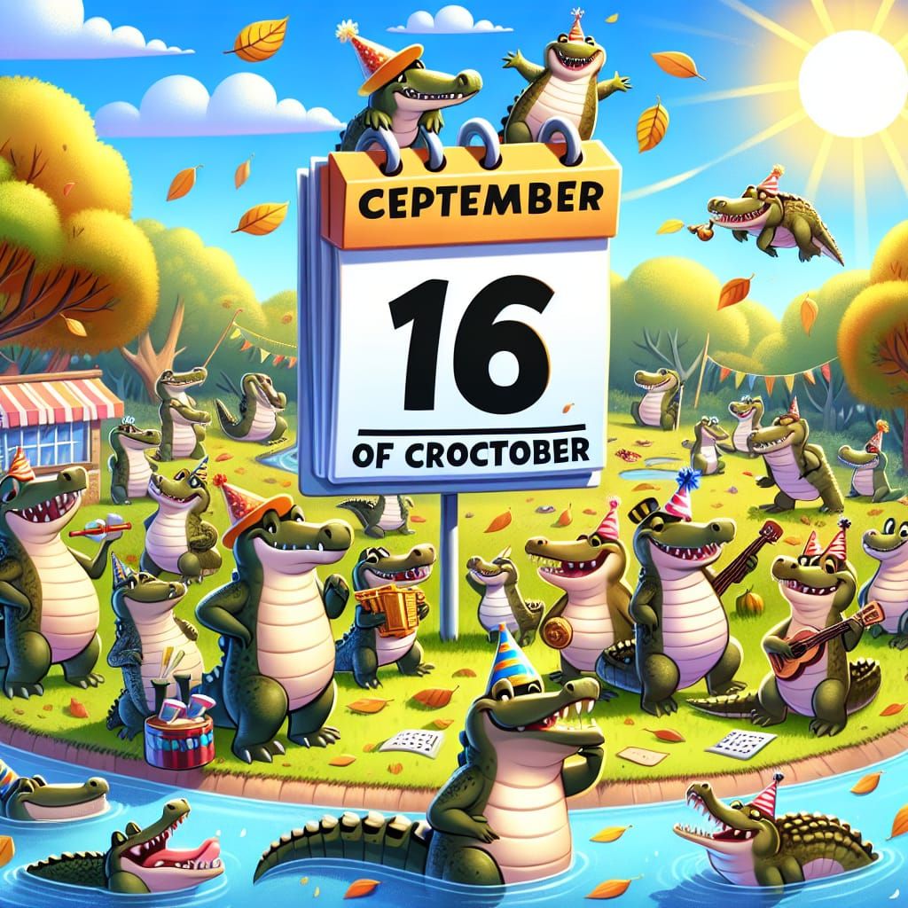 Humorous Crocodiles Celebrate '16th of Croctober' Festival