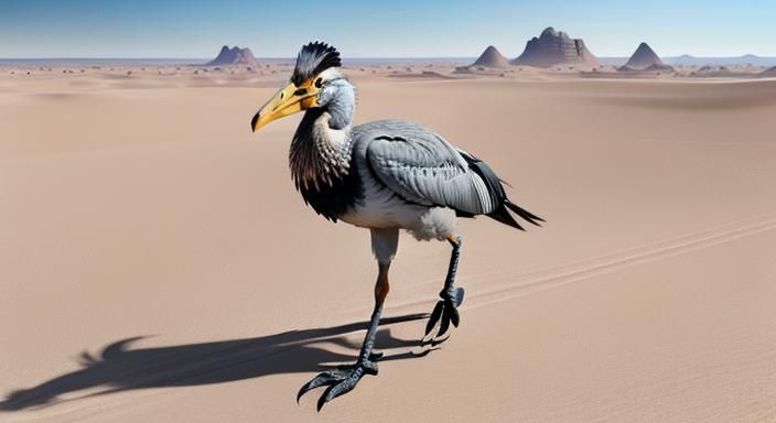 Shoebill Ostrich Hybrid in Anime Style