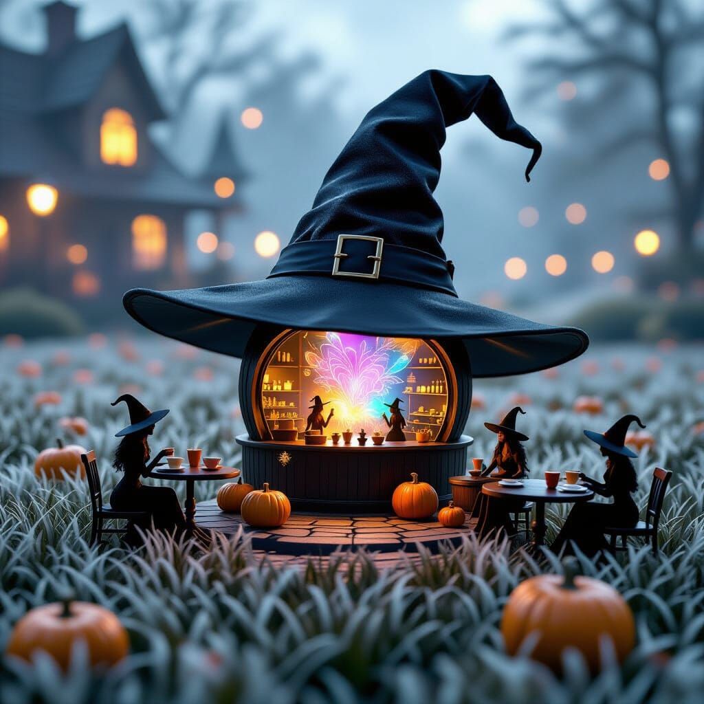 Witch's Hat Hologram Reveals Fairy Tale Cafe