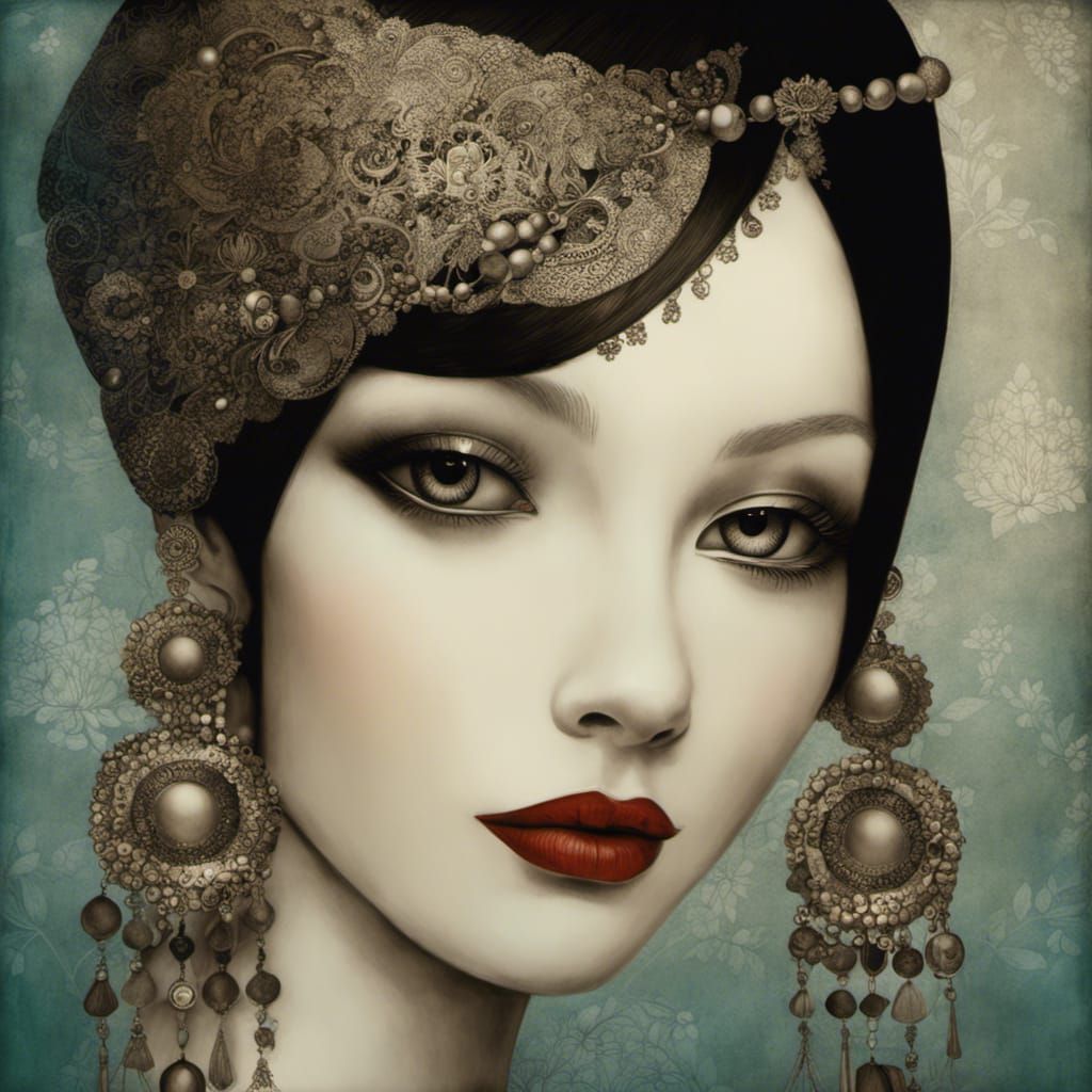 Stylish girl with modern jewelry