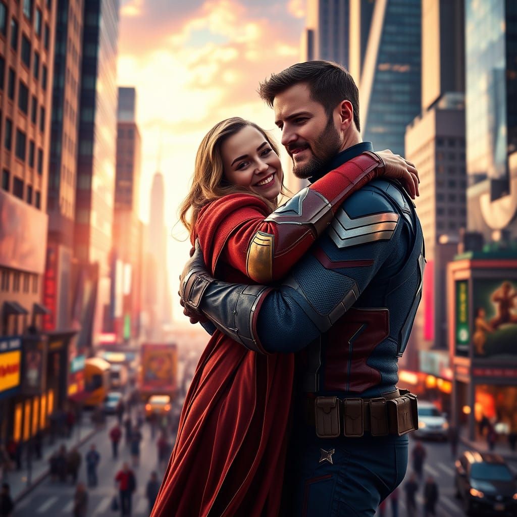 Captain America and Wanda Maximoff Share a Heartfelt Hug in....