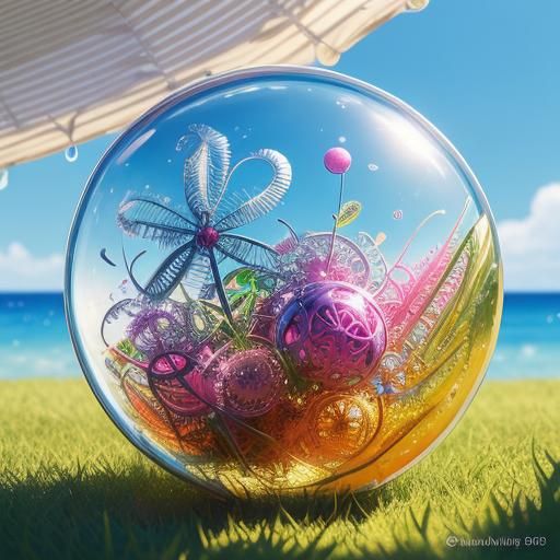 Transparent Plastic Toys in Dreamlike Digital Art