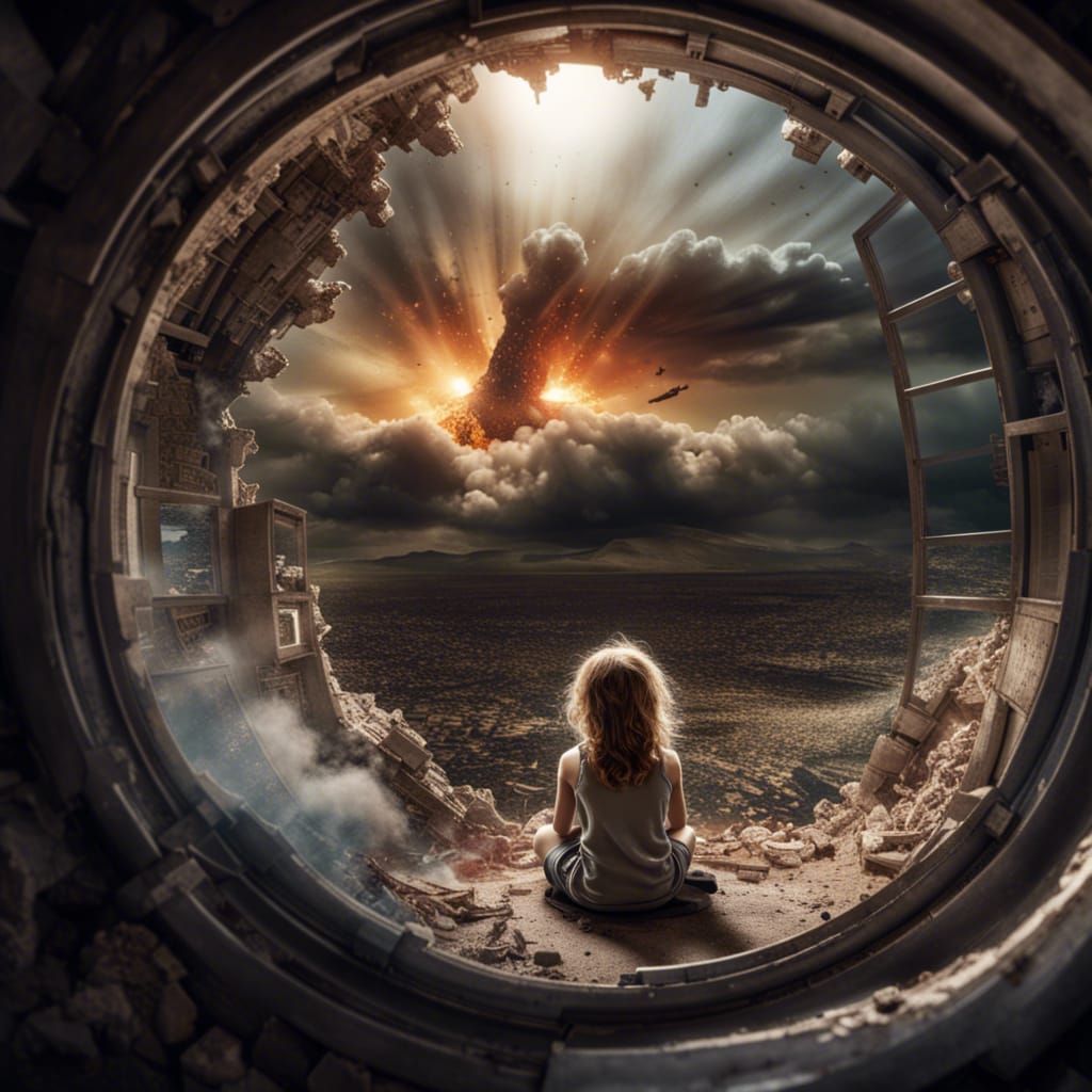 Apocalyptic Destruction Seen Through a Window