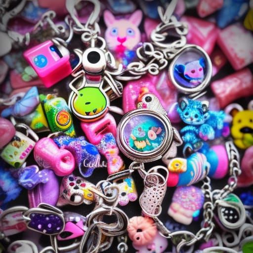 Lisa Frank Pandora Bracelet with Animal Charms