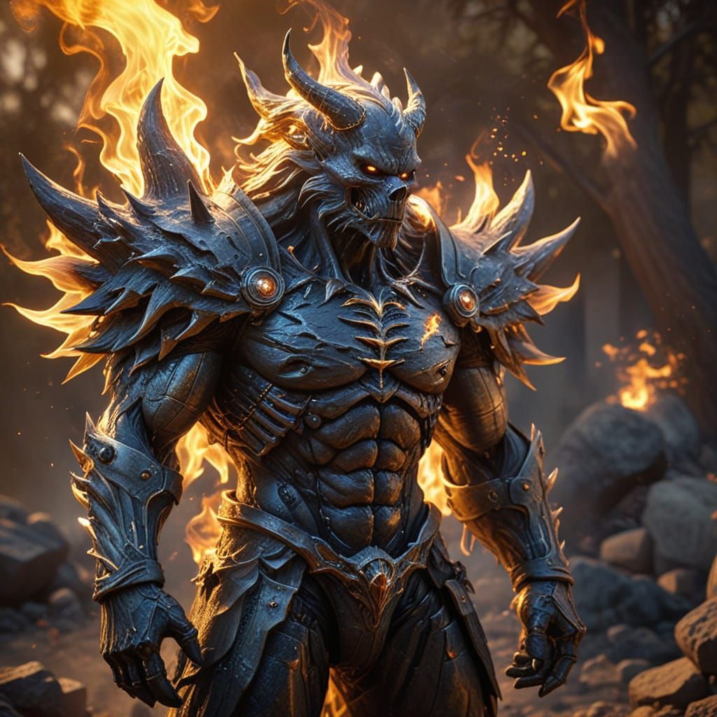 Smokey Bathed in Golden Hour Hellfire Light