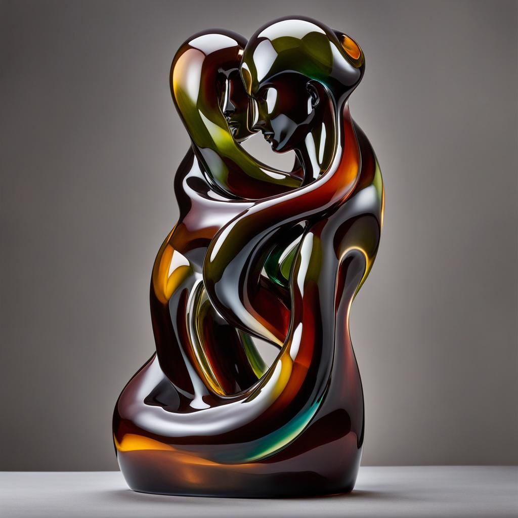 Translucent Jelly Lovers Sculpture Inspired by Modernism
