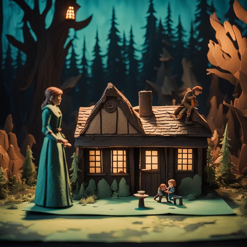 Hansel and Gretel Popup Book Illustration