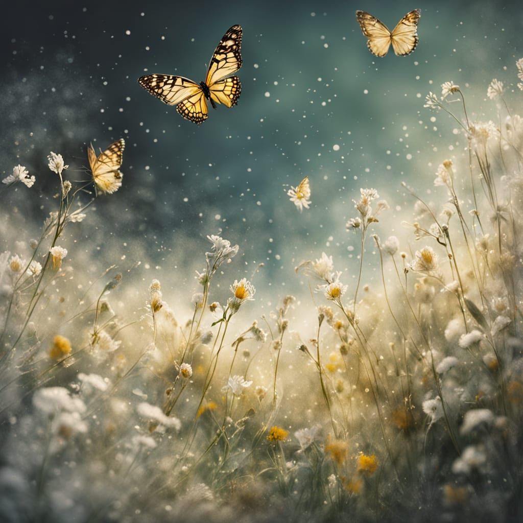 Hopeful Springtime Landscape in Soft Watercolor Style