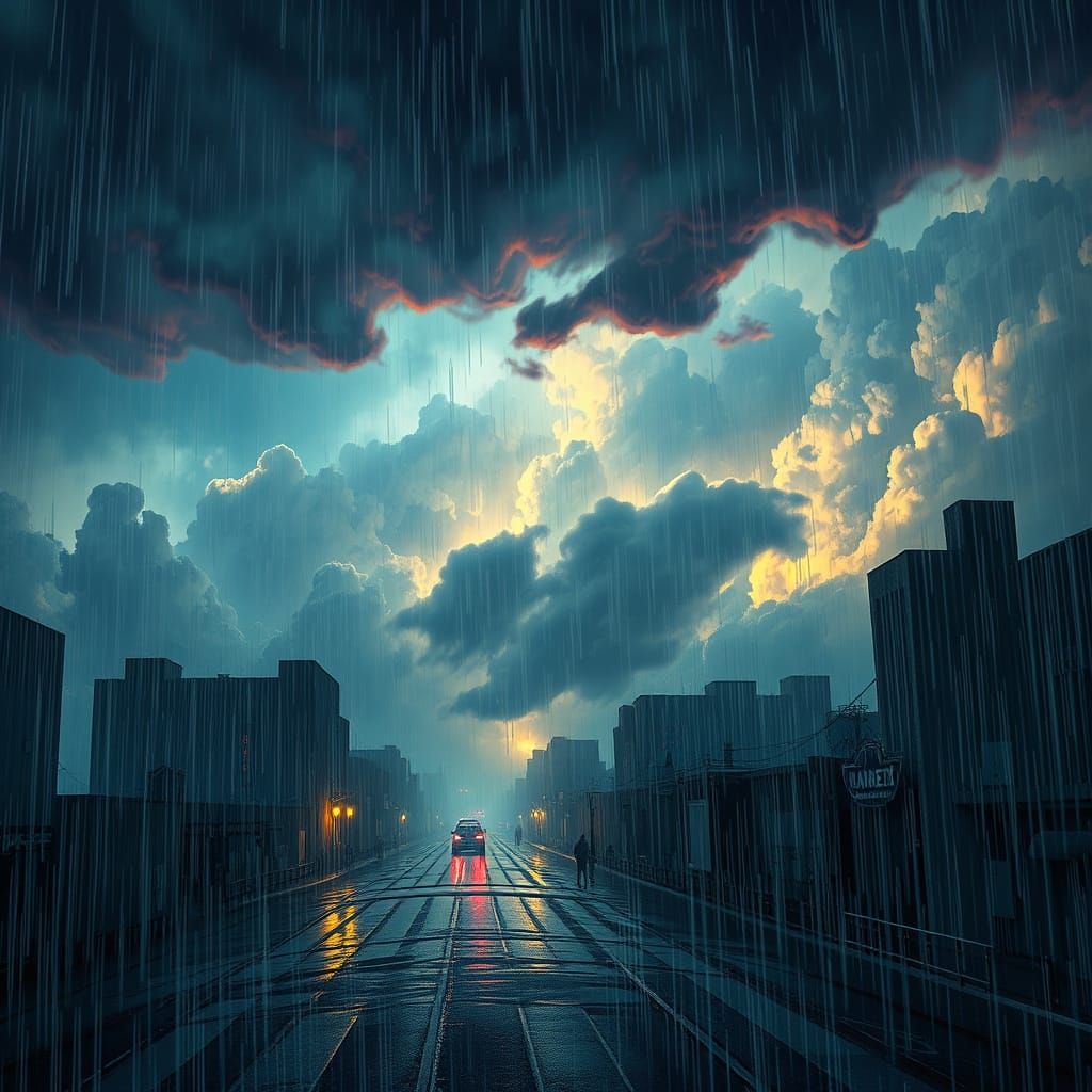 Cinematic Stormscape in Neon-Lit Aesthetic