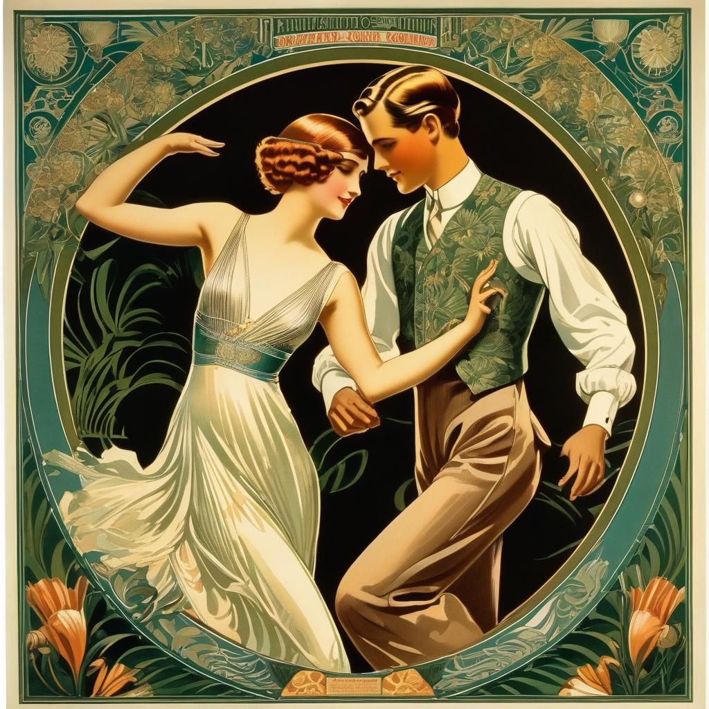 Charleston Dance Art Deco Poster Illustration