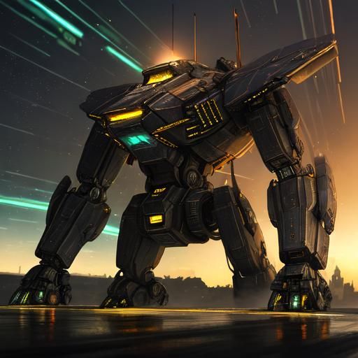 Cinematic Sci-Fi: Mecha Car Flip in Futuristic City