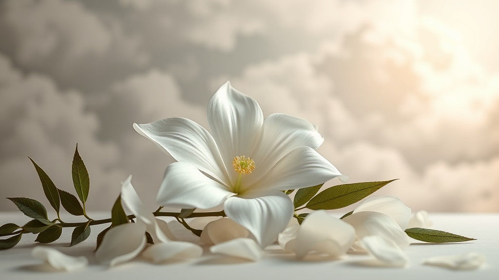 Enchanting Still Life of Solitary White Flower