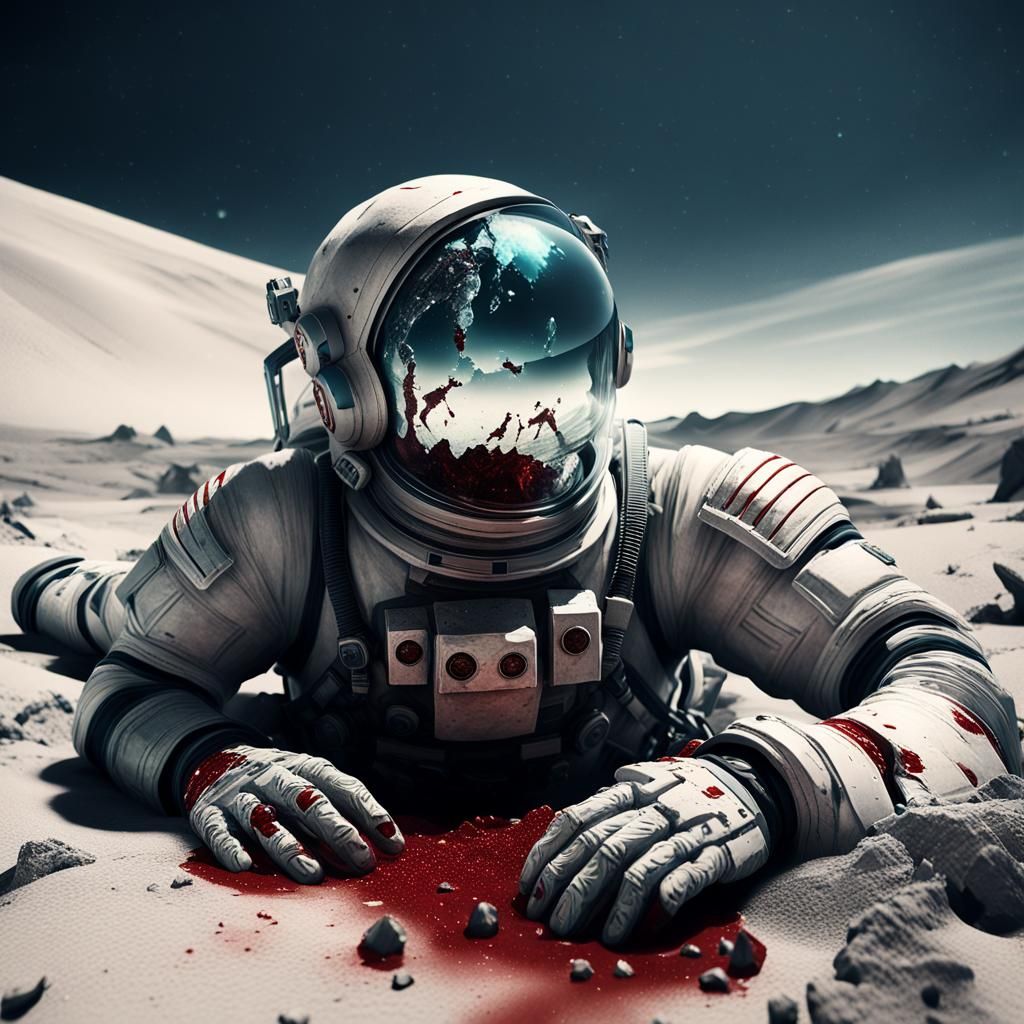 Eerie Surrealism: Dead Astronaut on Desolate Planet