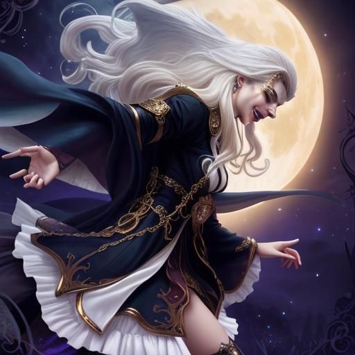 Alucard in Gothic Castle: Dark Fantasy Illustration