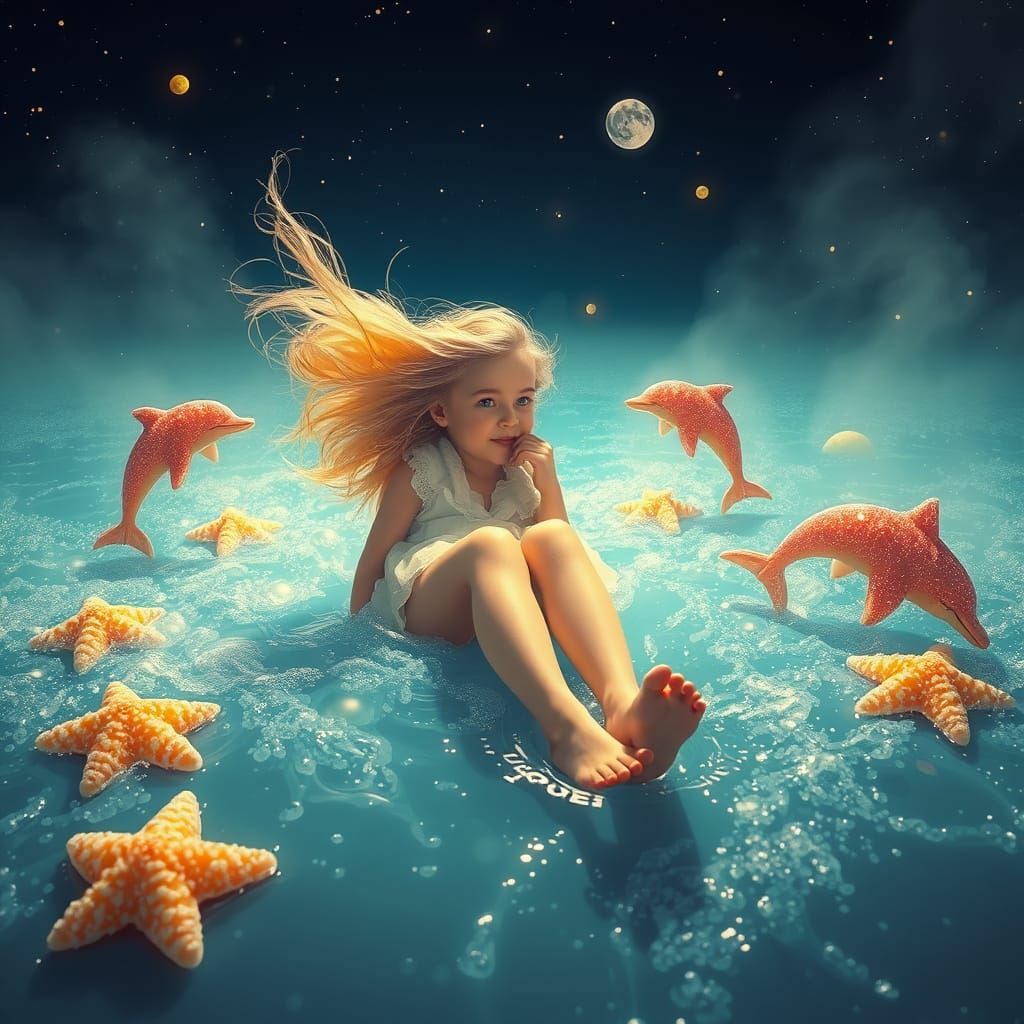 Dreamlike Soda Sea with Candy Creatures