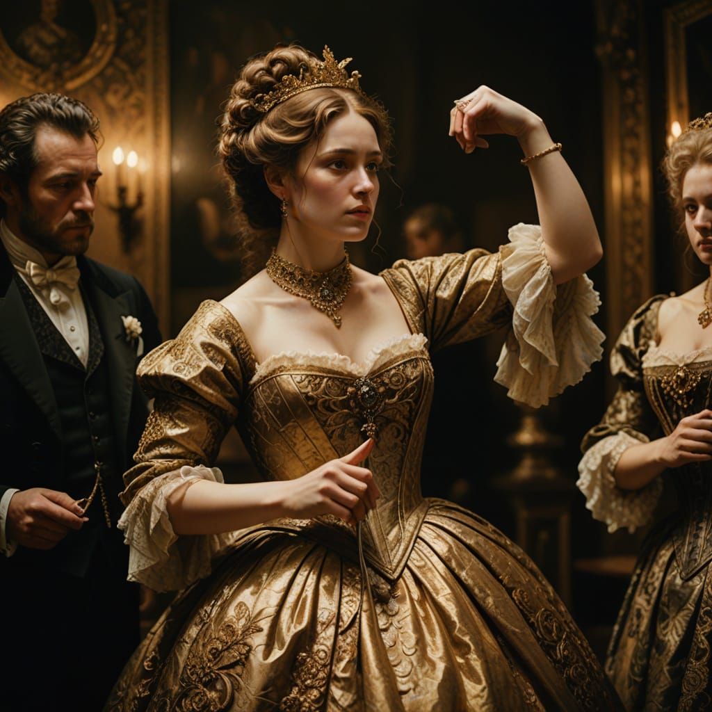 Victorian Lady Reveals Hidden Strength in Oil Painting