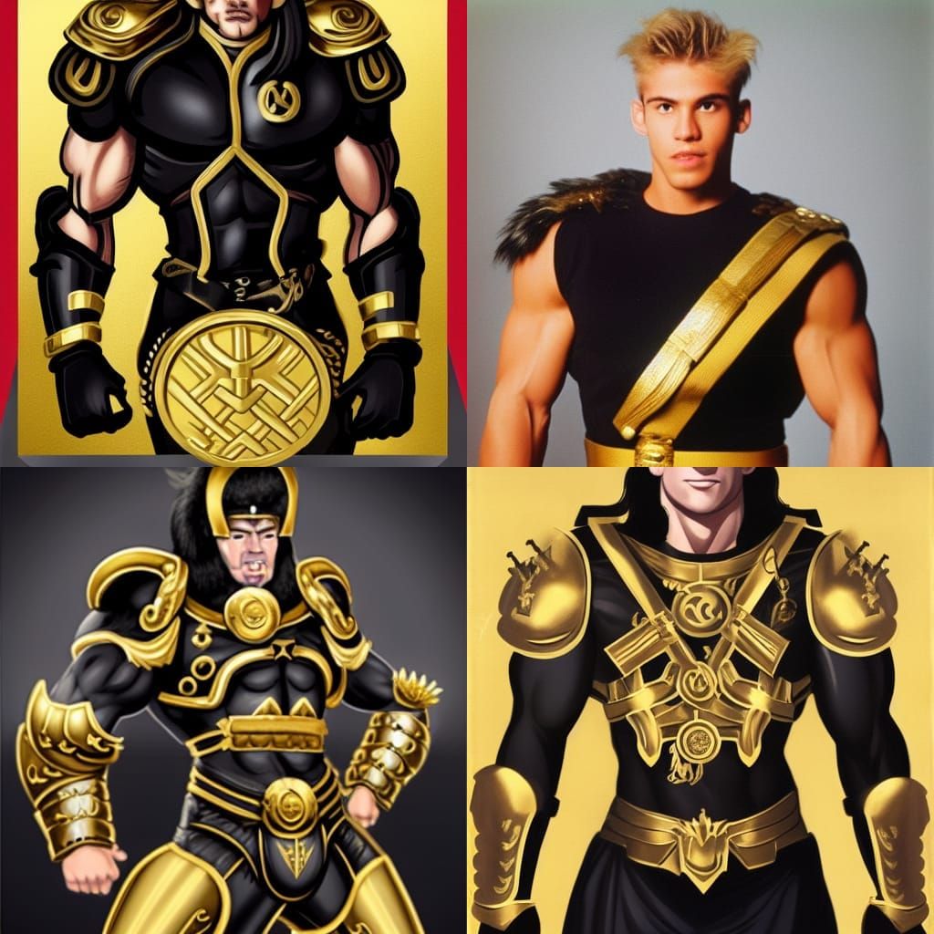 Muscular Hero Flying Above City in Comic Book Style