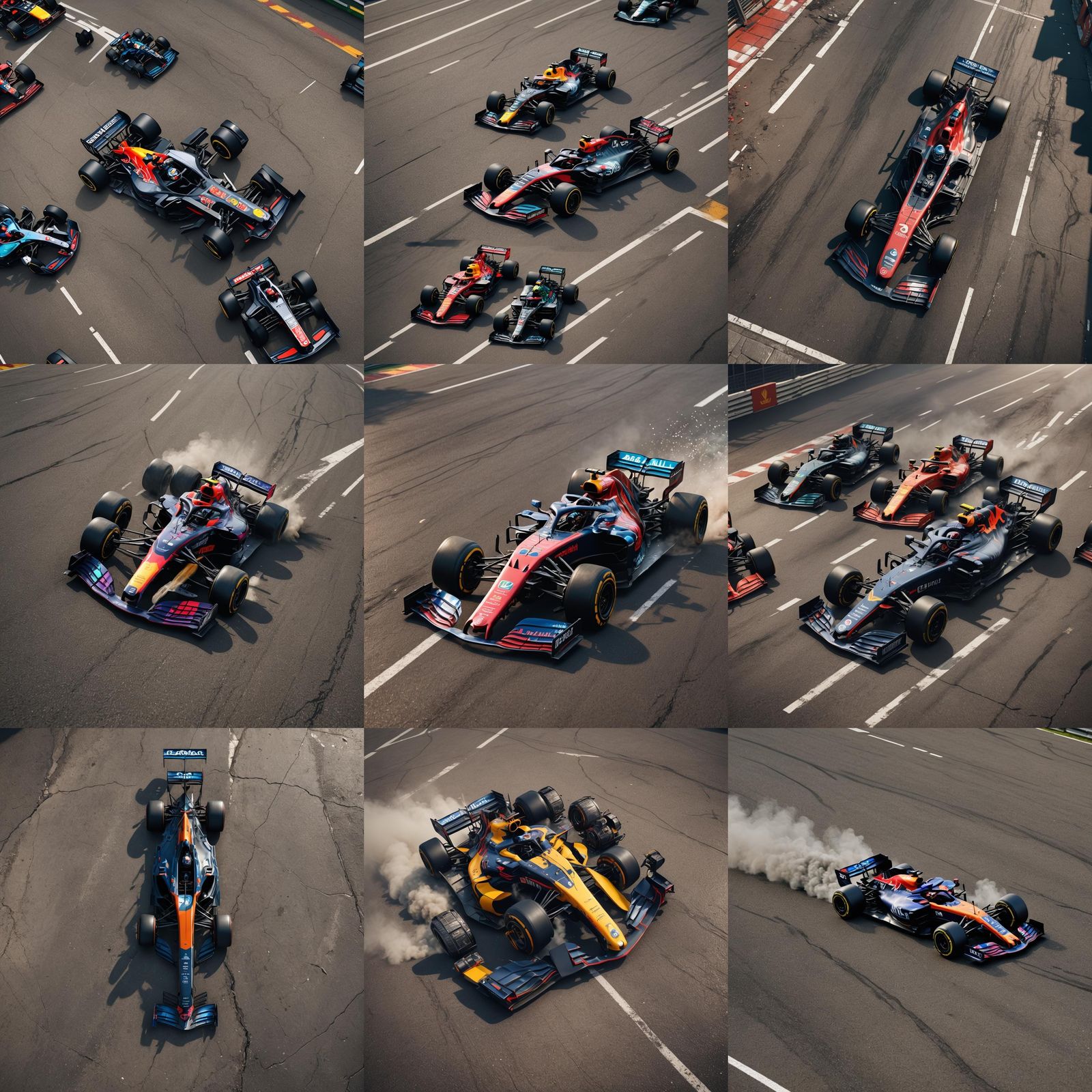 Formula 1 Car Transition: Detailed Matte Painting