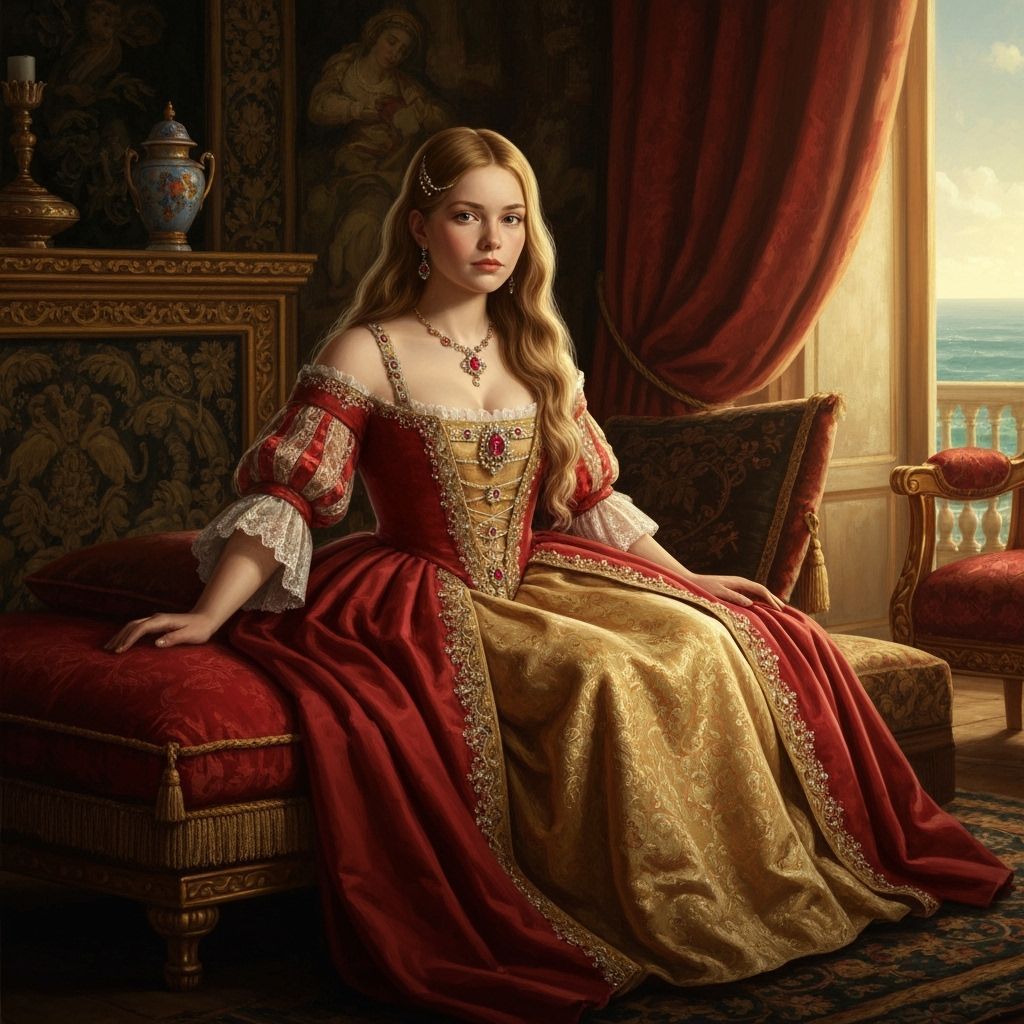 Noblewoman in Sumptuous Baroque Chamber
