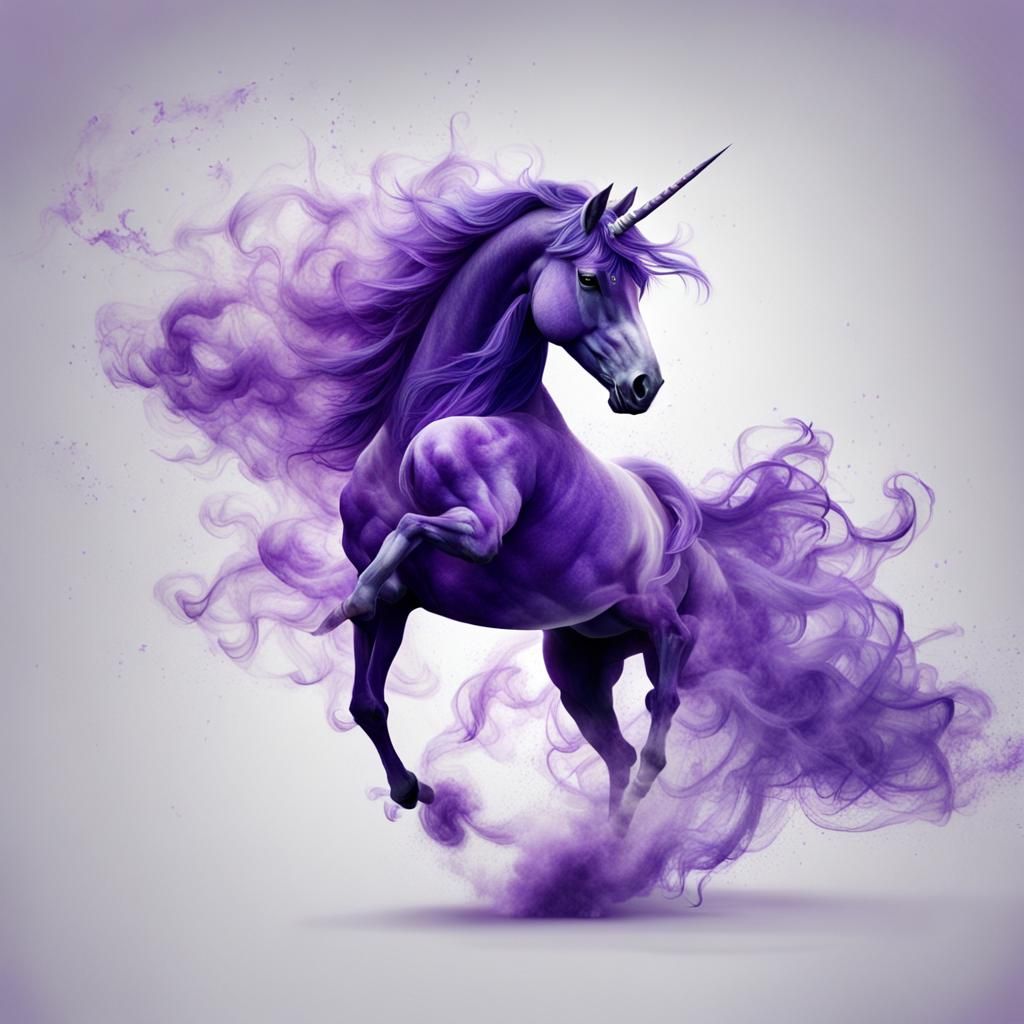 Ethereal Purple Smoke Unicorn