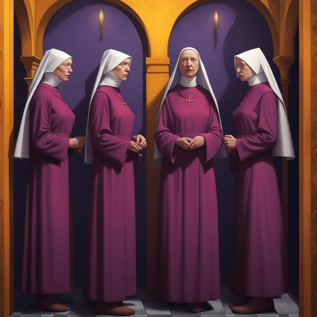 Dark Fantasy Nuns in Deep Color, 8K Resolution