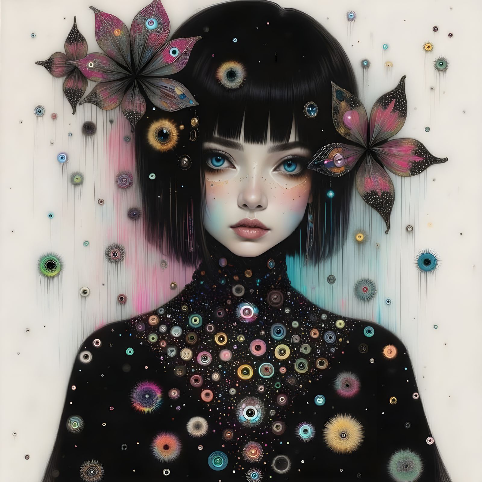 Hyperrealistic Pop Art Portrait with Vibrant Fashion