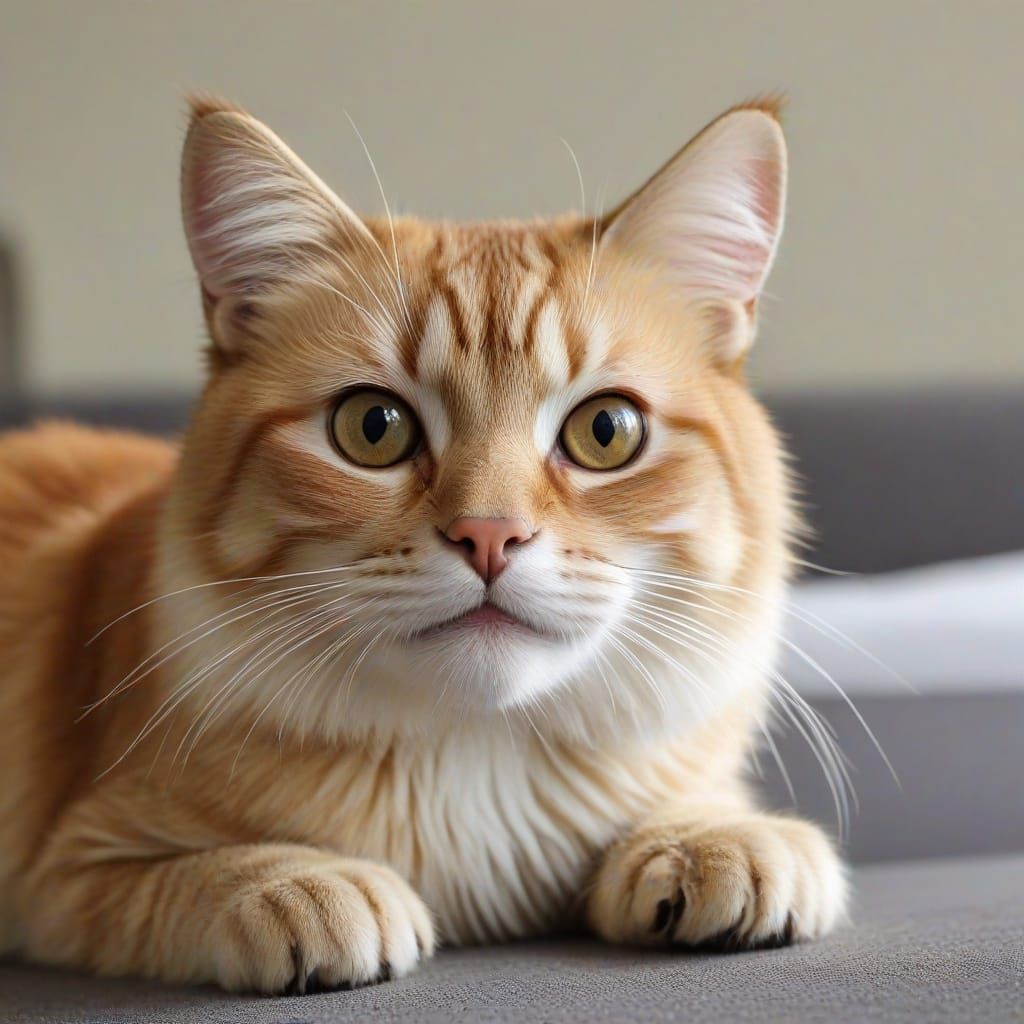 Domestic Cat Lounging in the Sun