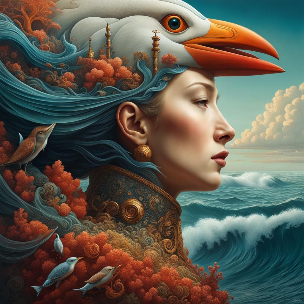 Surreal Marine Portrait in Contemporary Surrealism Style