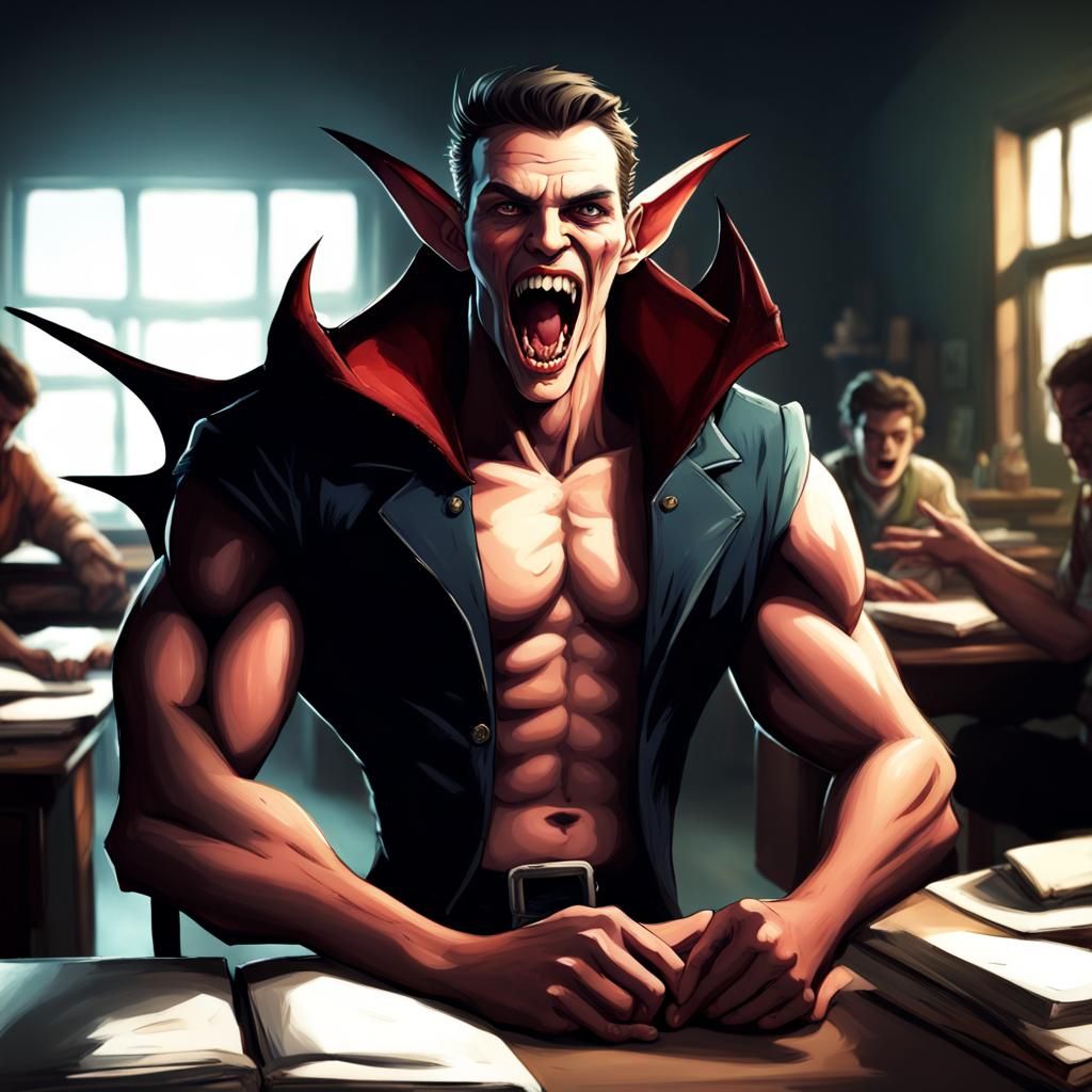 Vampire Transformation: Detailed Fantasy Concept Art