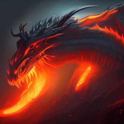 Silver Dragon Beast Ablaze in Fantasy Art