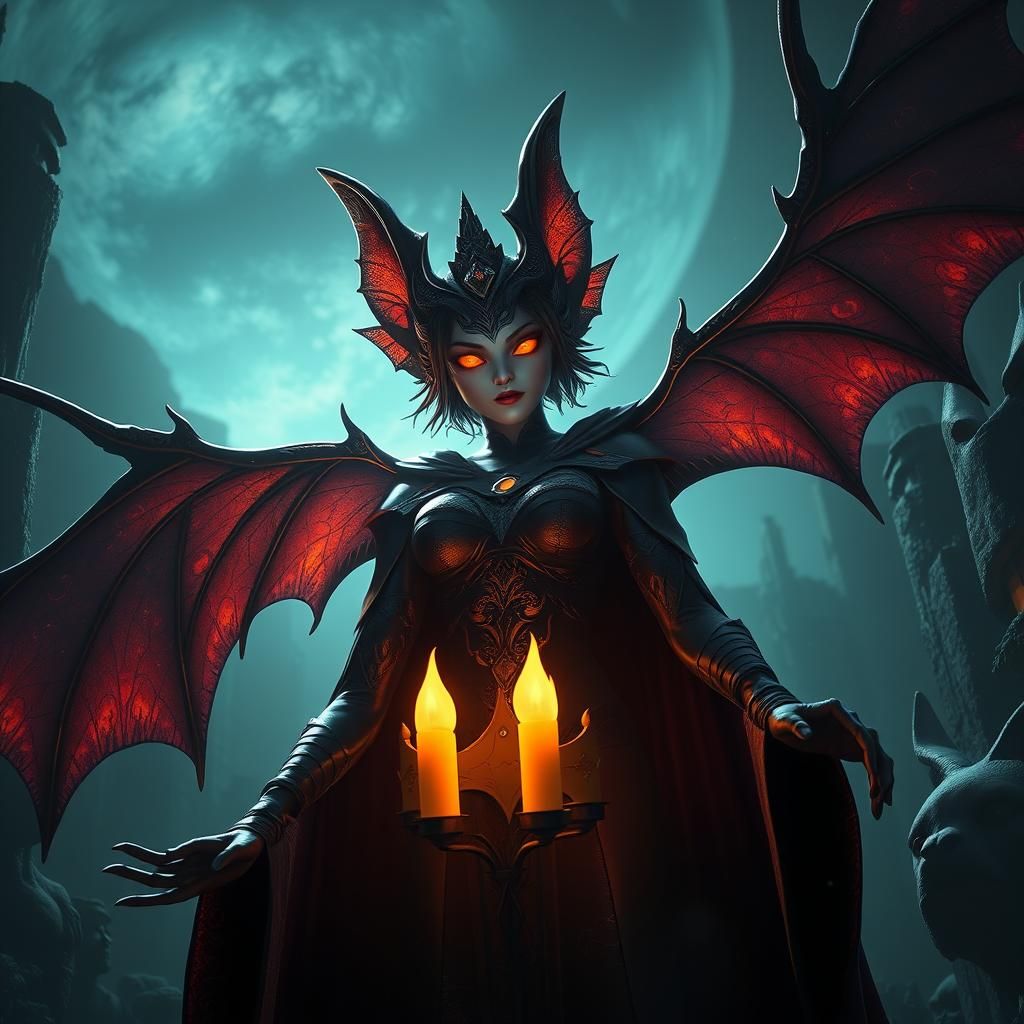 Queen of Bats Underworld: Detailed Matte Painting