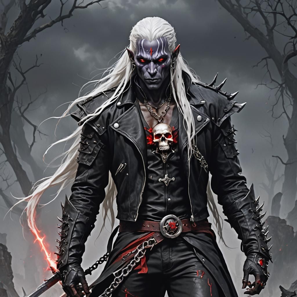 Dark Elf Warrior with Sword