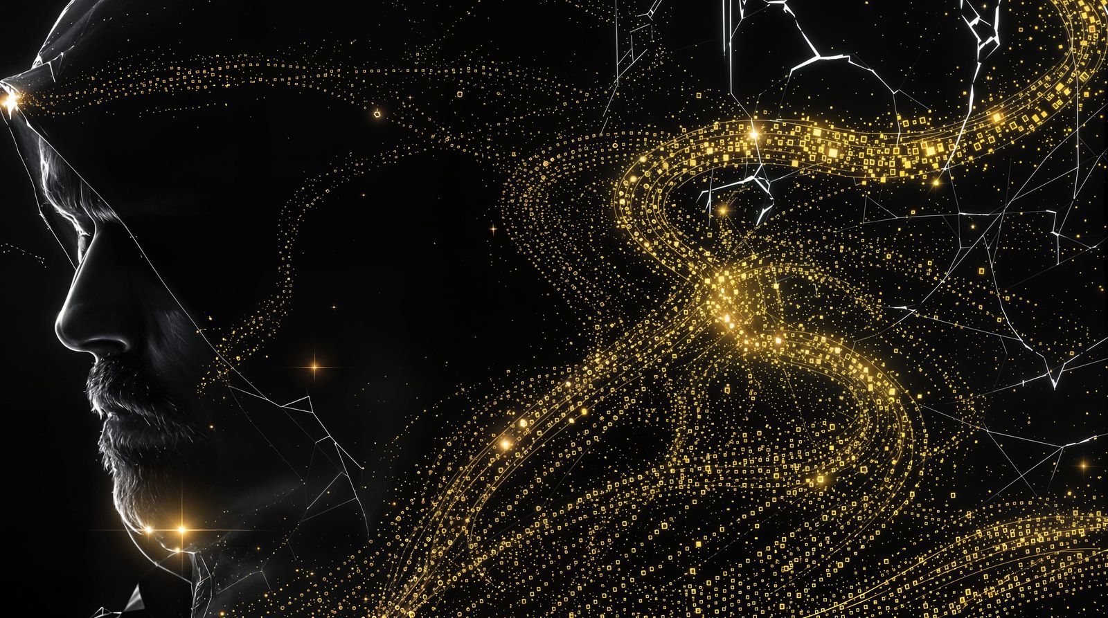 Stylized Crypto-Venetian Figure in Hyperrealistic Gold Atmos...