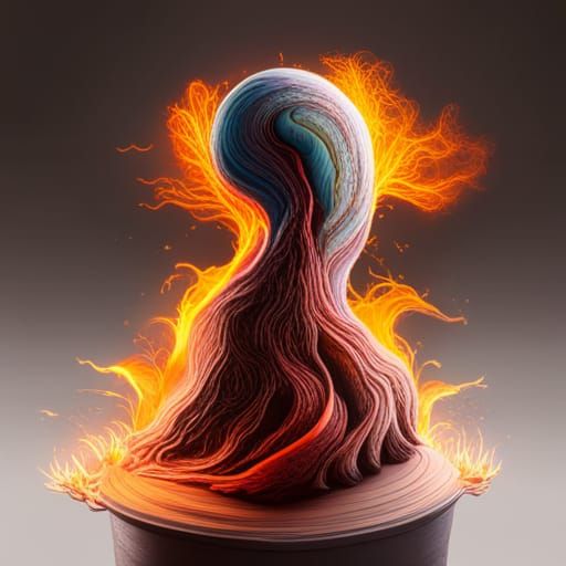 Volcanic Lightning Strikes Wedding Cake: Hyperrealistic Spla...