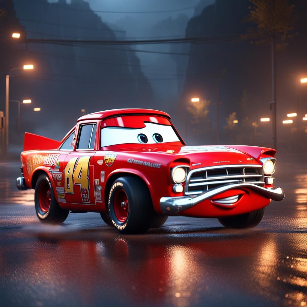 Lightning McQueen as Tow Truck in Night Race
