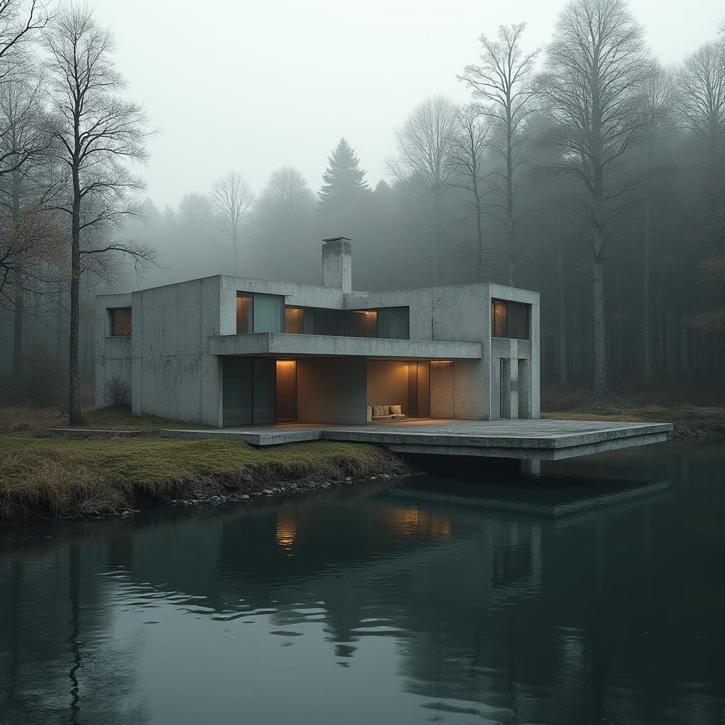 Brutalist Experimental House by Serene Lake