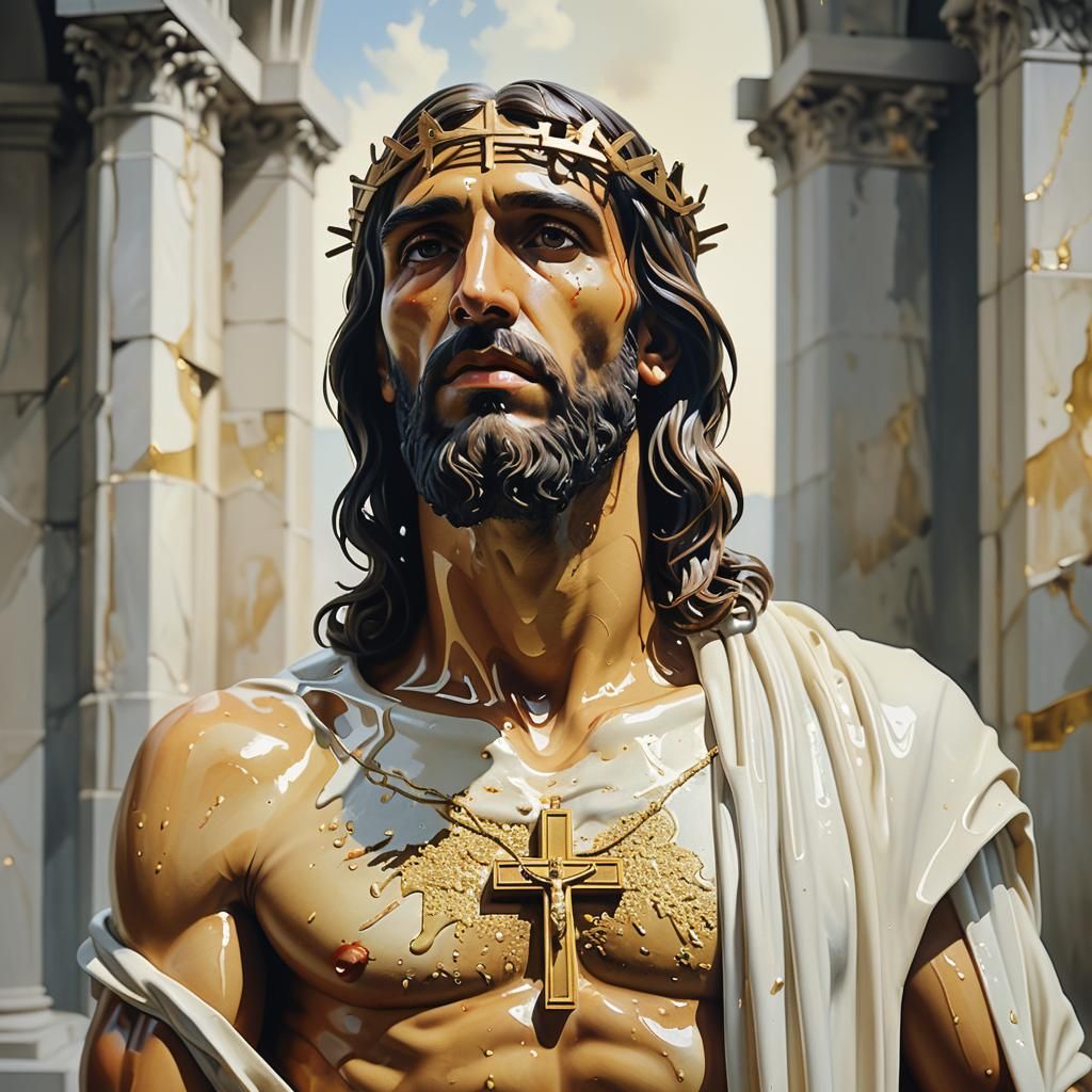 Judas Confronts Christ: Hyperrealistic Oil on Canvas