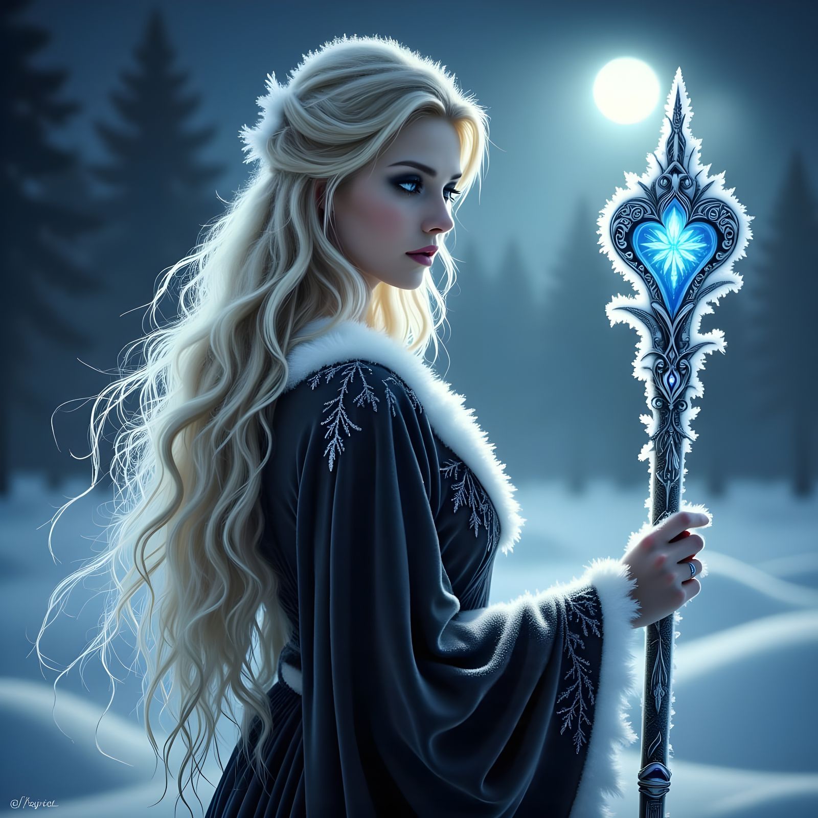Norse Goddess in Frosty Regalia