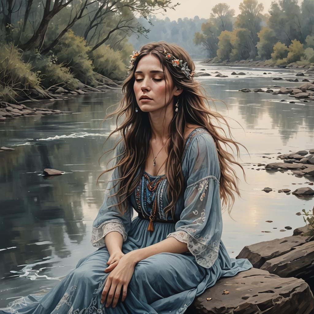 Sad Young Woman Singing a Song of Heartbreak