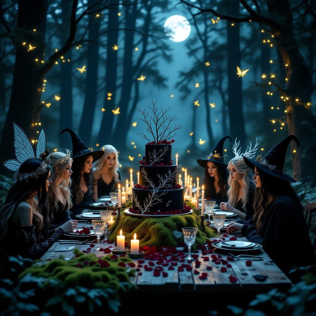 Moonlit Forest Birthday Gothic Fairytale