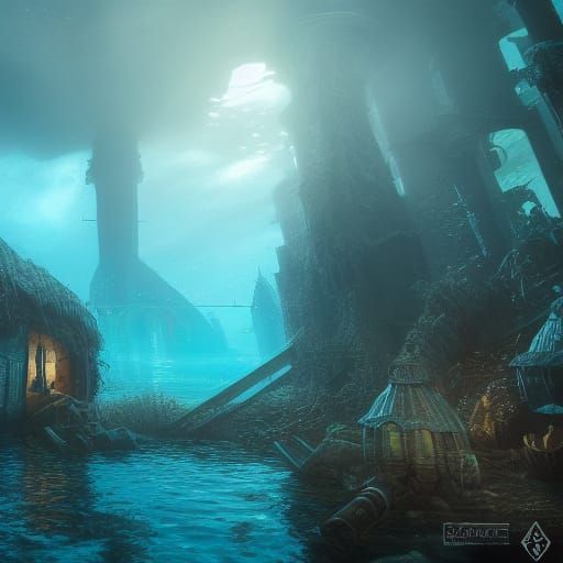 Fantastical Underwater Asylum Concept Art