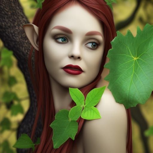 Enchanting Tree Elf in Lush Foliage