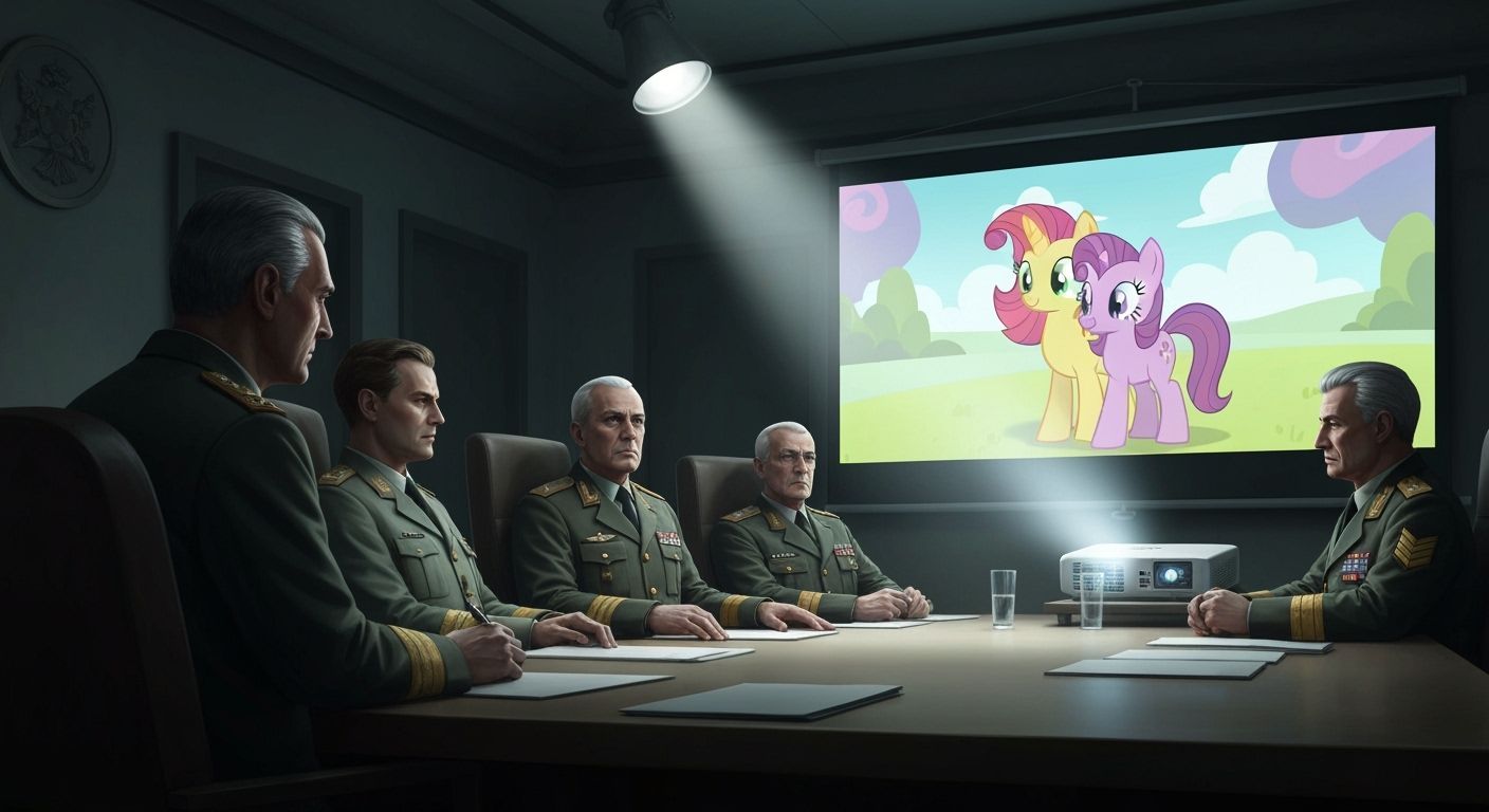 Military Officials Watch My Little Pony in Surreal Meeting